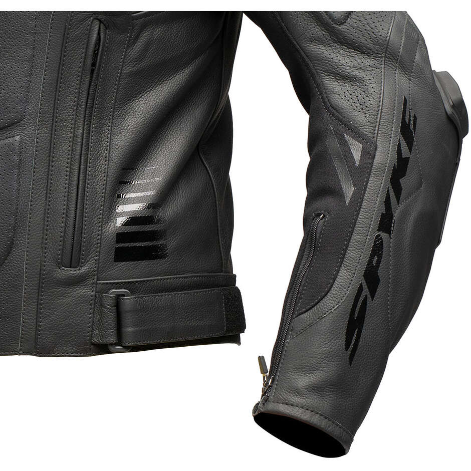 Giubbotto moto In Pelle Spyke Aragon Racing Nero 