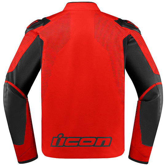 Giubbotto Moto In Tessuto Icon OVERLORD SB2 Prime Rosso