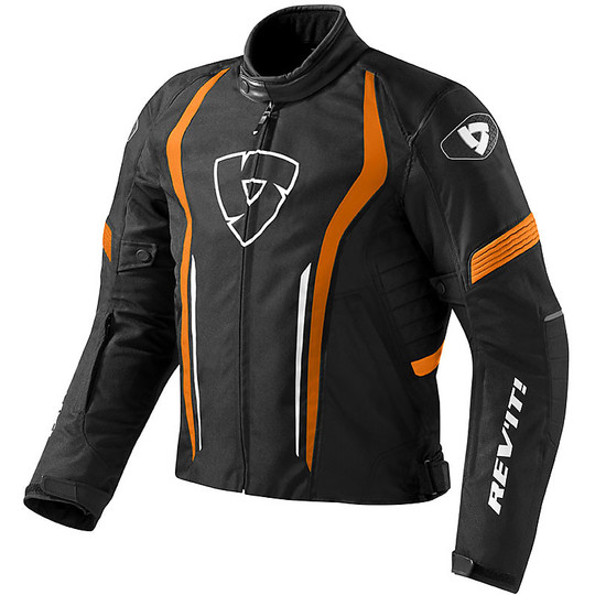 Giubbotto Moto in Tessuto Rev'it SHIELD Nero Arancio