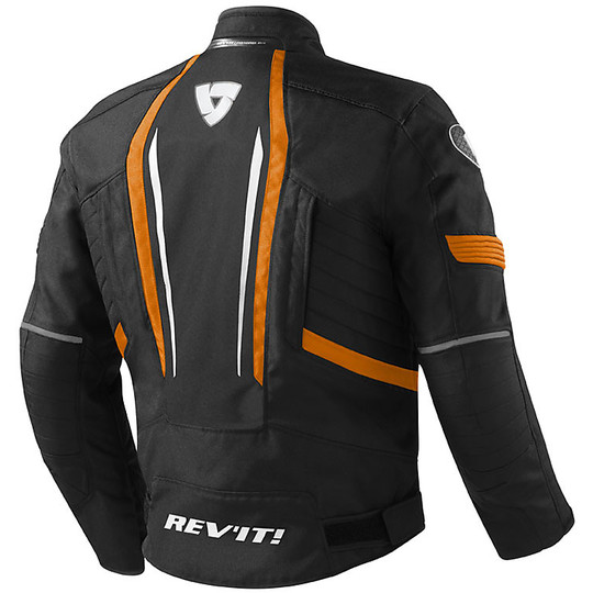 Giubbotto Moto in Tessuto Rev'it SHIELD Nero Arancio