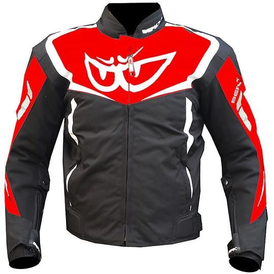 Giubbotto Moto in Tessuto Tecnico Berik 2.0 NJ-193302 Sport Nero Rosso