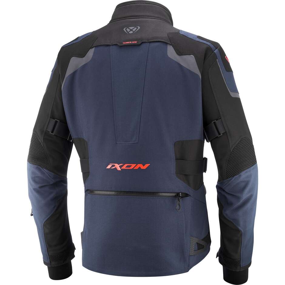 Giubbotto Moto Ixon ODIN Navy Nero Rosso Vivo