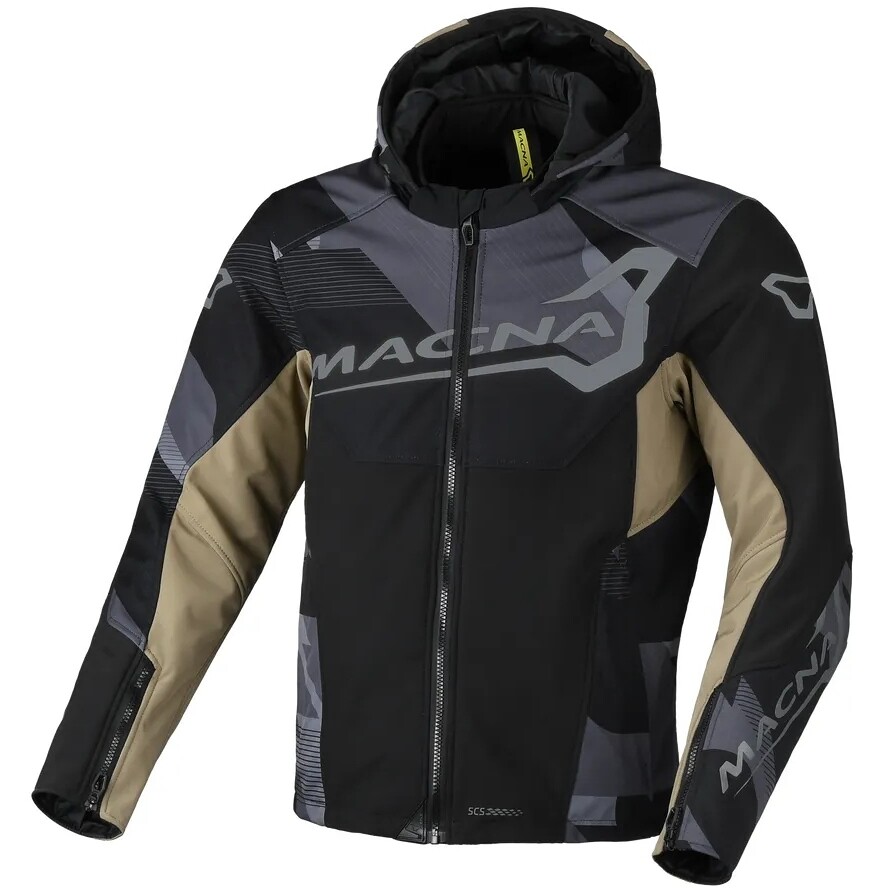 Giubbotto Moto Macna Atracor Nero / Taupe
