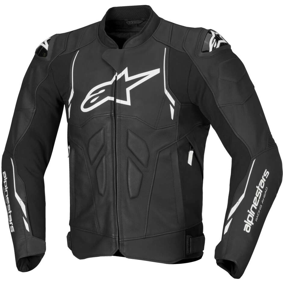 Giubbotto Moto Pelle Alpinestars DUSK Nero Bianco