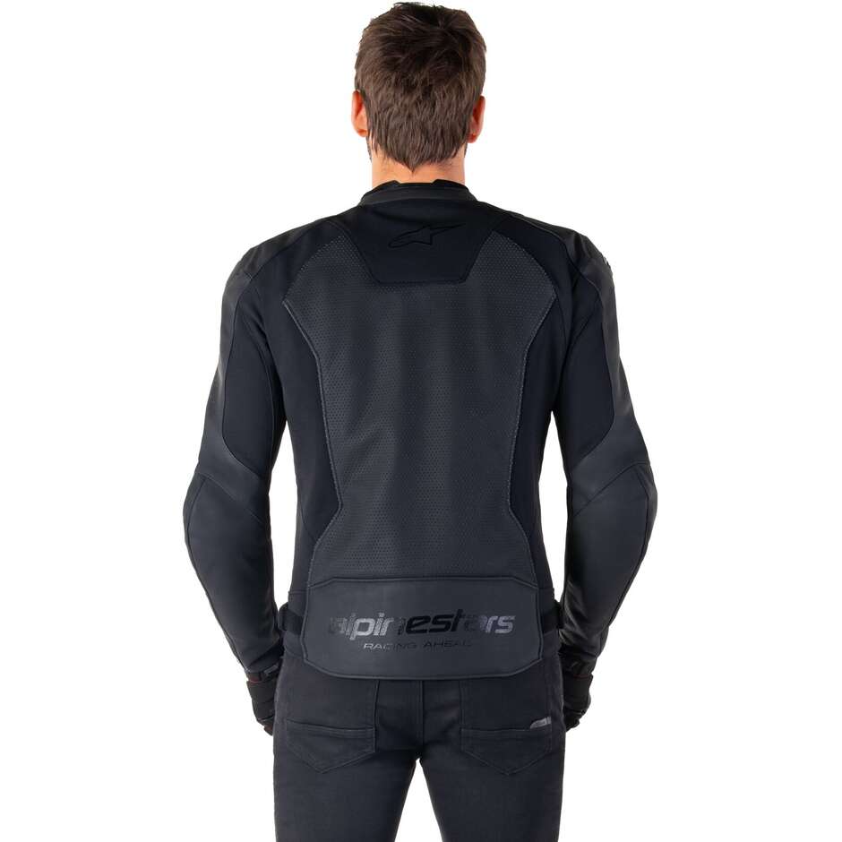 Giubbotto Moto Pelle Alpinestars FASTER V3 AIRFLOW Nero Nero
