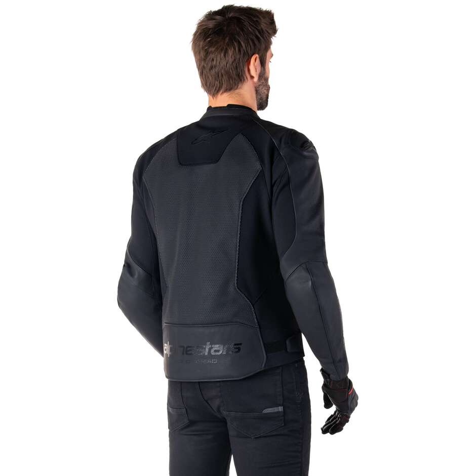 Giubbotto Moto Pelle Alpinestars FASTER V3 AIRFLOW Nero Nero