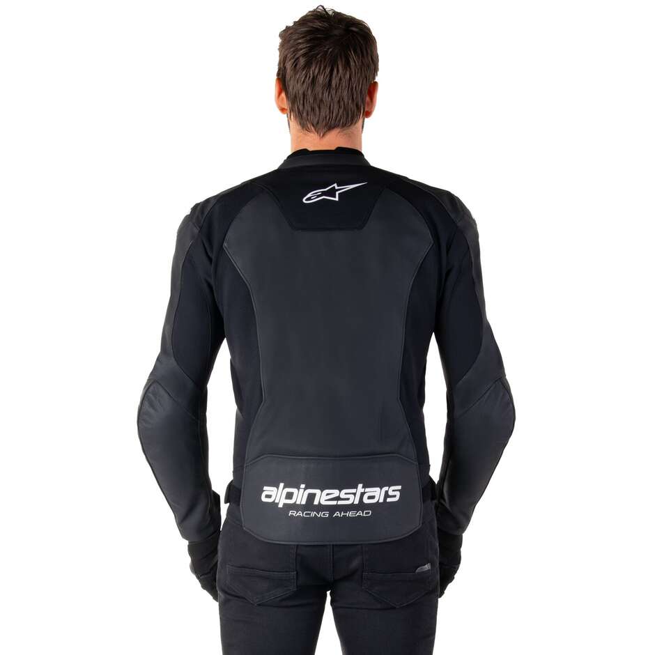 Giubbotto Moto Pelle Alpinestars FASTER V3 Nero Bianco