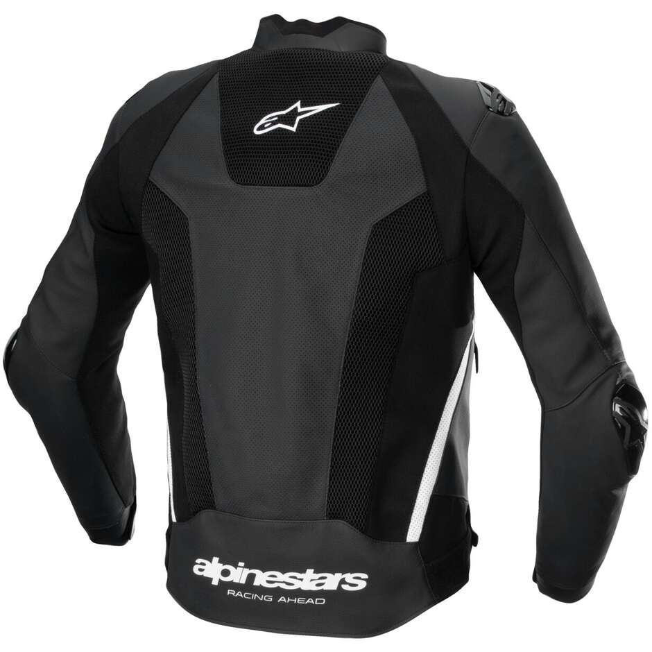 Giubbotto Moto Pelle Alpinestars MISSILE V3 AIRFLOW Nero Bianco