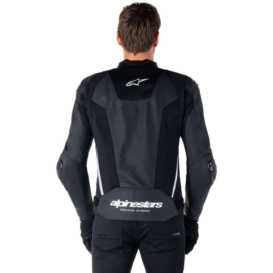 Giubbotto Moto Pelle Alpinestars MISSILE V3 AIRFLOW Nero Bianco