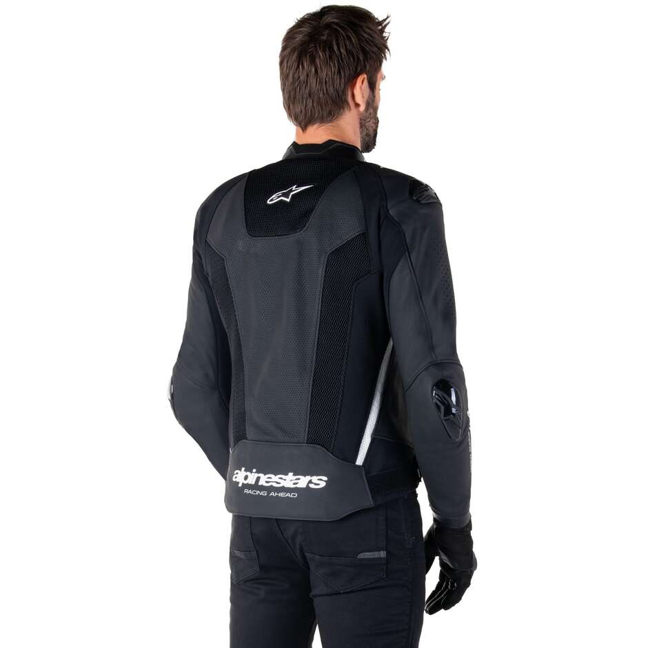Giubbotto Moto Pelle Alpinestars MISSILE V3 AIRFLOW Nero Bianco