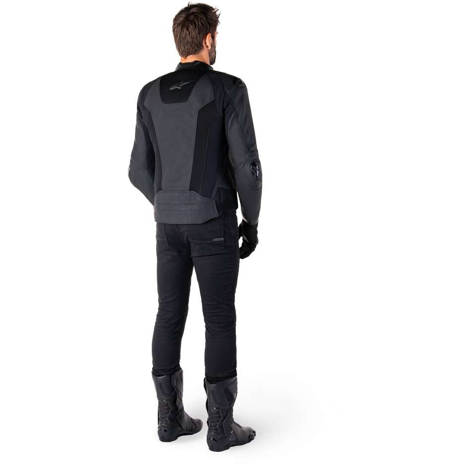 Giubbotto Moto Pelle Alpinestars MISSILE V3 AIRFLOW Nero Nero