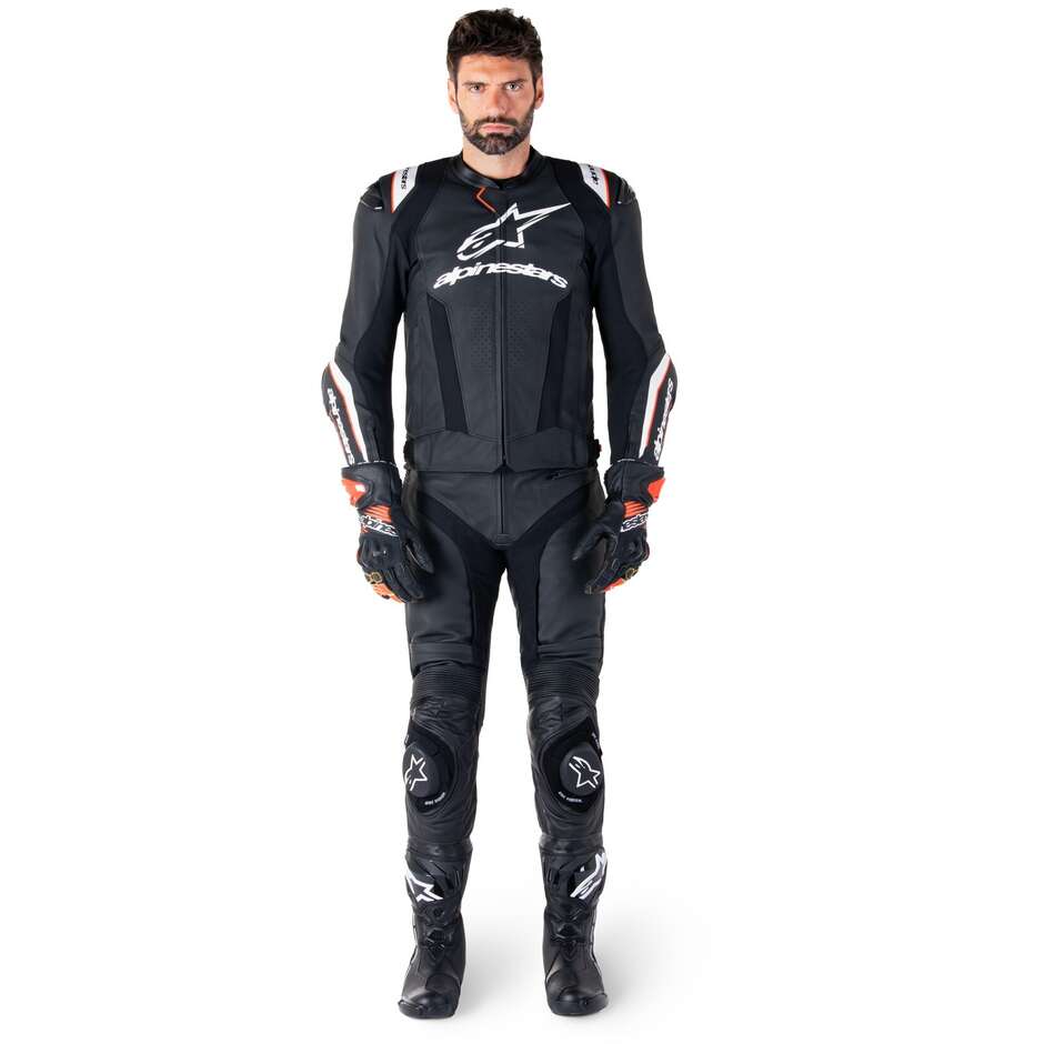 Giubbotto Moto Pelle Alpinestars MISSILE V3 IGNITION Nero Bianco