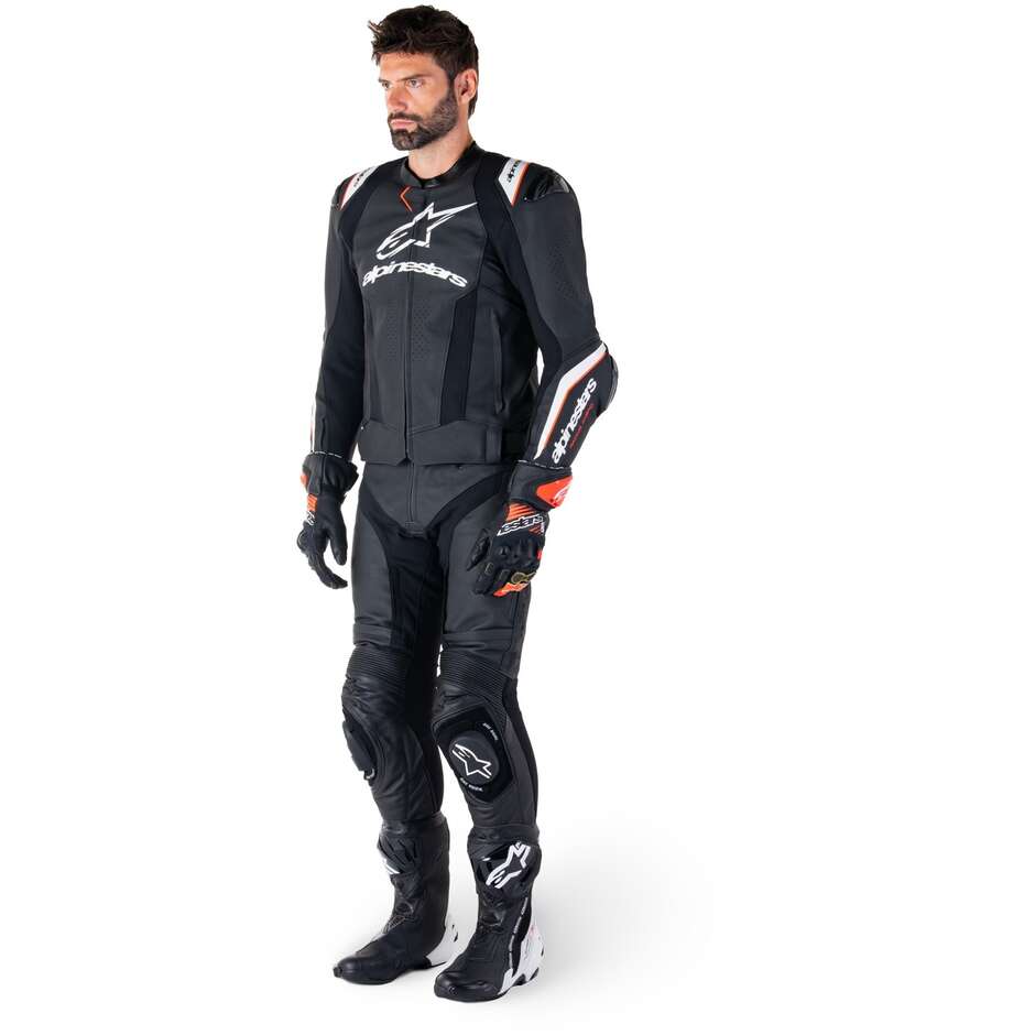 Giubbotto Moto Pelle Alpinestars MISSILE V3 IGNITION Nero Bianco