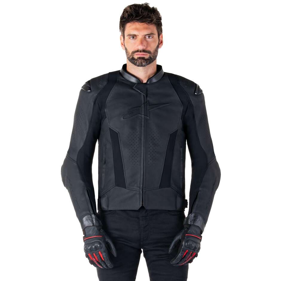 Giubbotto Moto Pelle Alpinestars MISSILE V3 Nero Nero