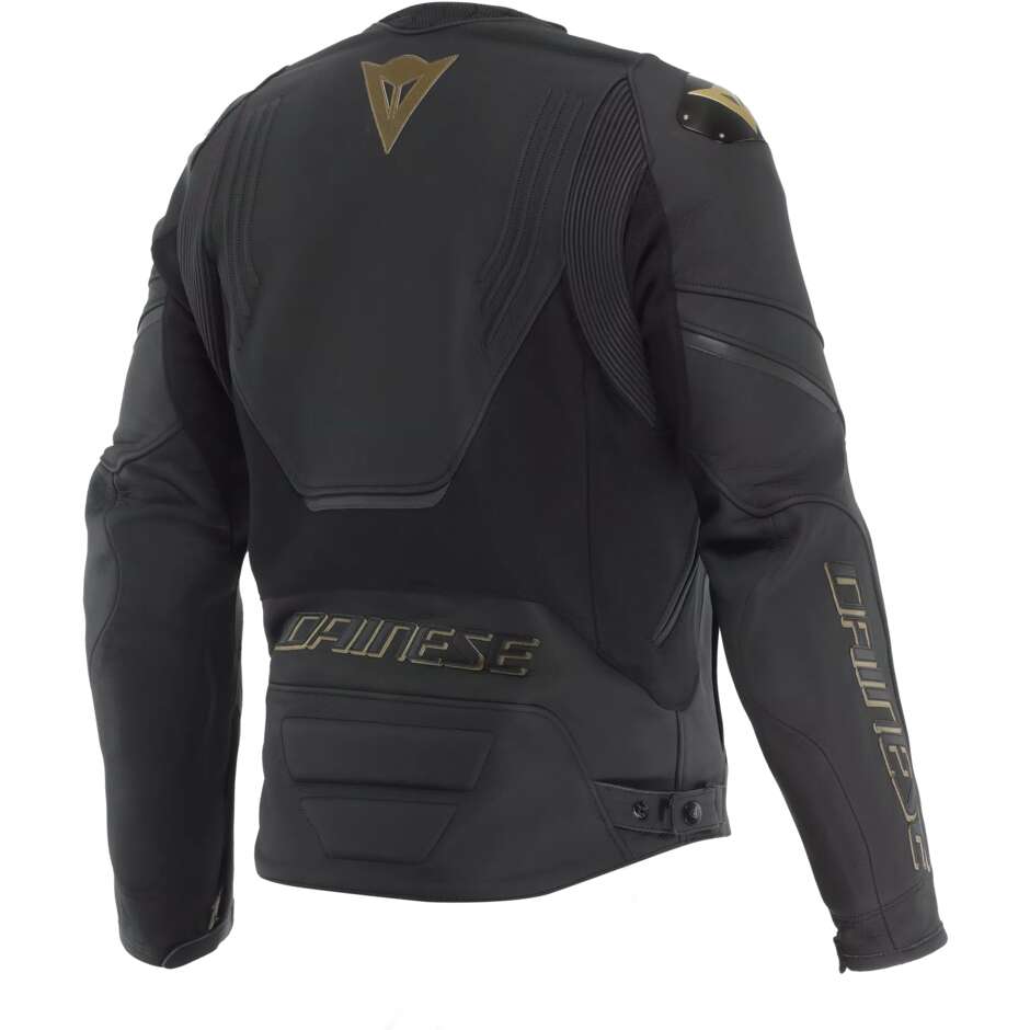 Giubbotto Moto Pelle Dainese RACING 5 # Nero Oro