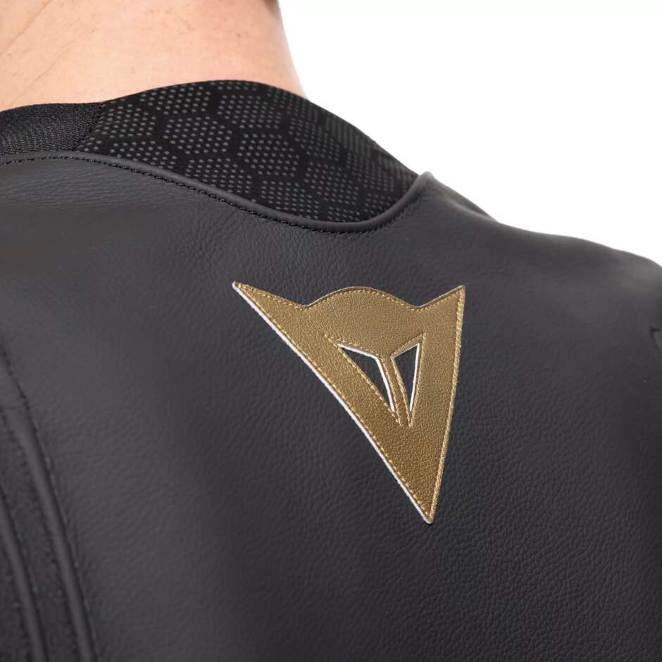 Giubbotto Moto Pelle Dainese RACING 5 # Nero Oro