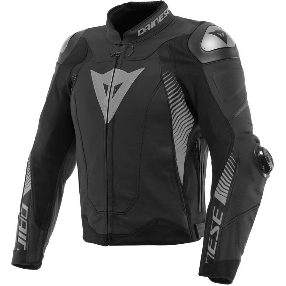 Giubbotto Moto Pelle SUPER SPEED 4 Nero Opaco Charco taglia 48