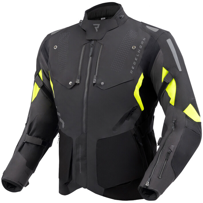 Giubbotto Moto HIKER IV Nero Antracite Fluo Giallo taglia XL