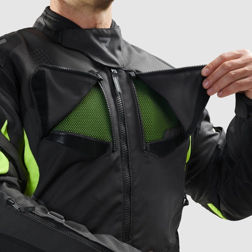 Giubbotto Moto Rebelhorn HIKER IV Nero Antracite Fluo Giallo