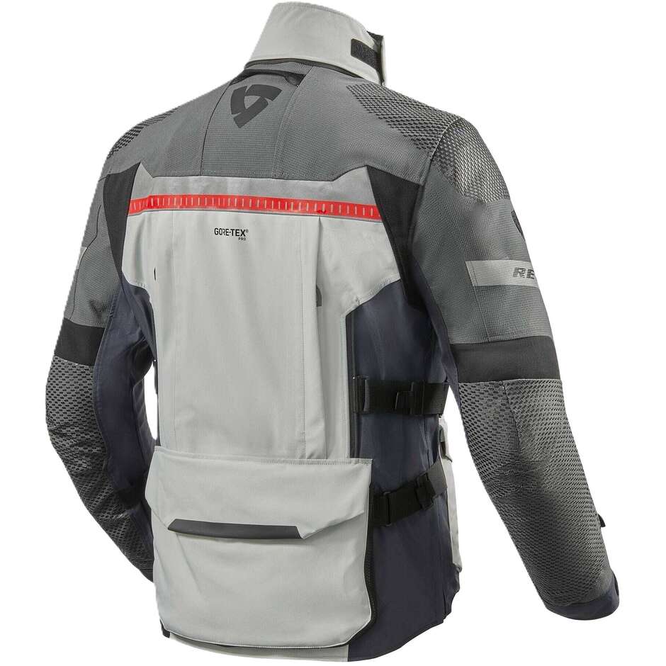 Giubbotto Moto Rev'it Dominator 3 GTX Argento Blu