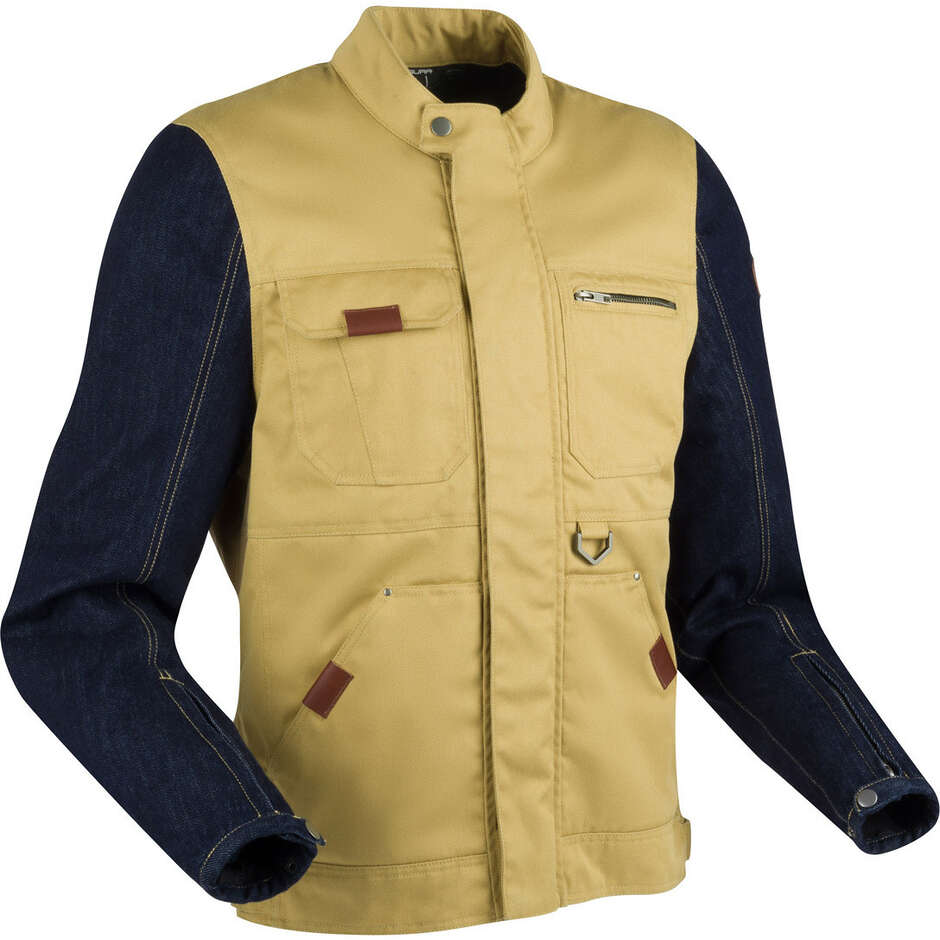 Giubbotto Moto OSBORN Beige Blu taglia L