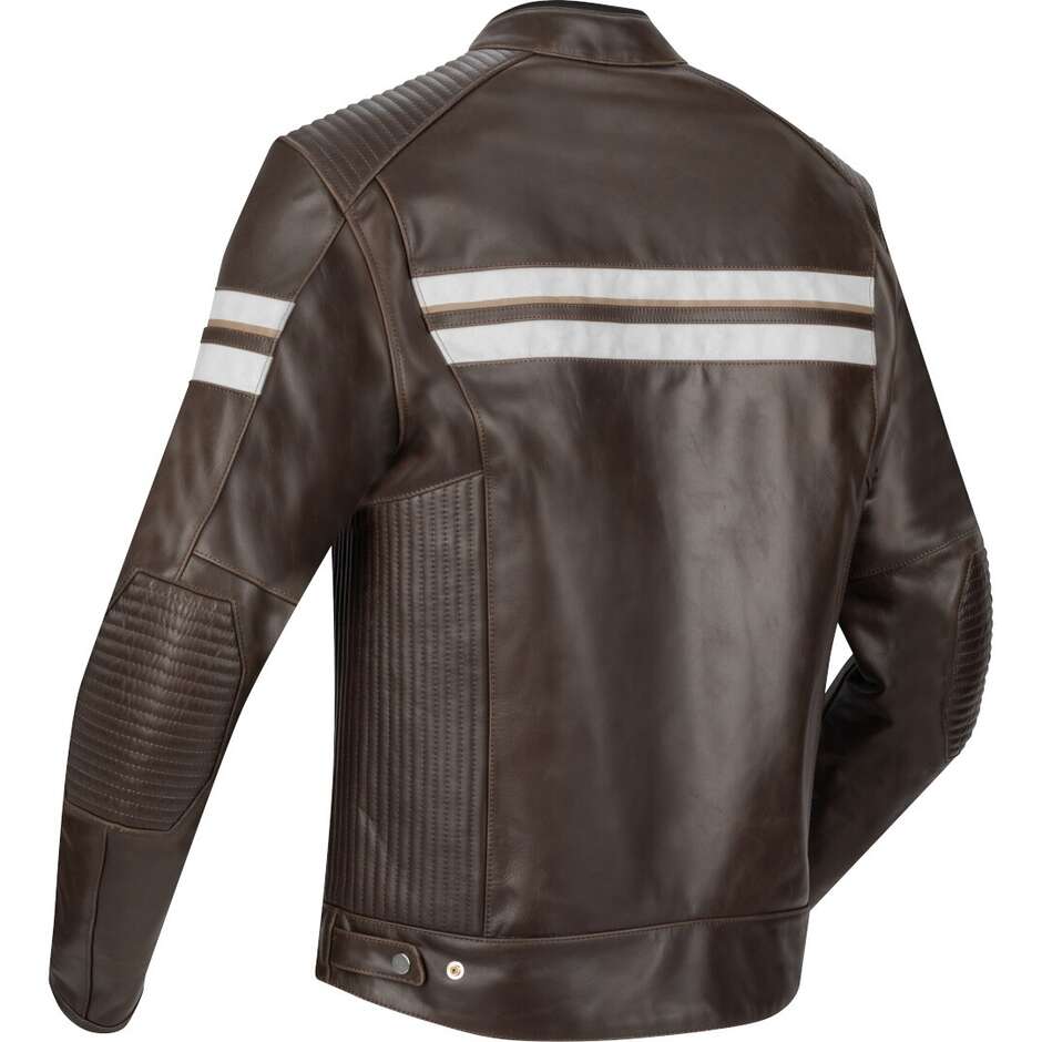 Giubbotto Moto Segura ROMEO Marrone Bianco