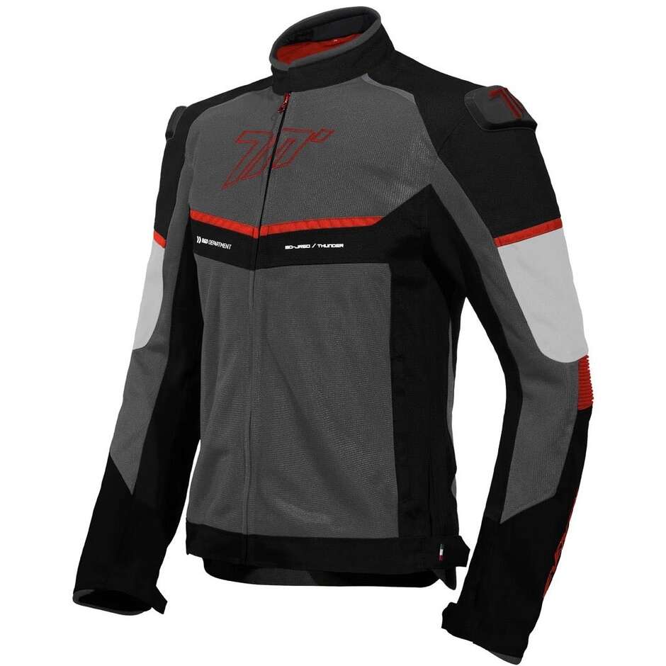 Giubbotto Moto Seventy Degrees SD-JR60 THUNDER Nero Rosso