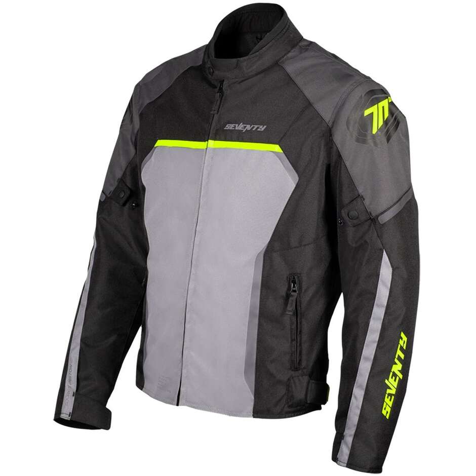 Giubbotto Moto Seventy Degrees SD-JR65 PISTON Nero Grigio Giallo Fluo