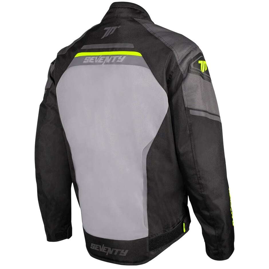 Giubbotto Moto Seventy Degrees SD-JR65 PISTON Nero Grigio Giallo Fluo