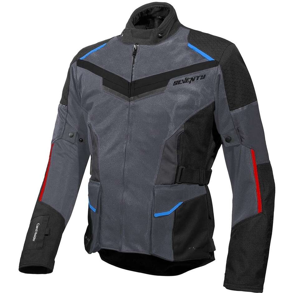 Giubbotto Moto Seventy Degrees SD-JT70 ATACAMA Grigio Blu Rosso