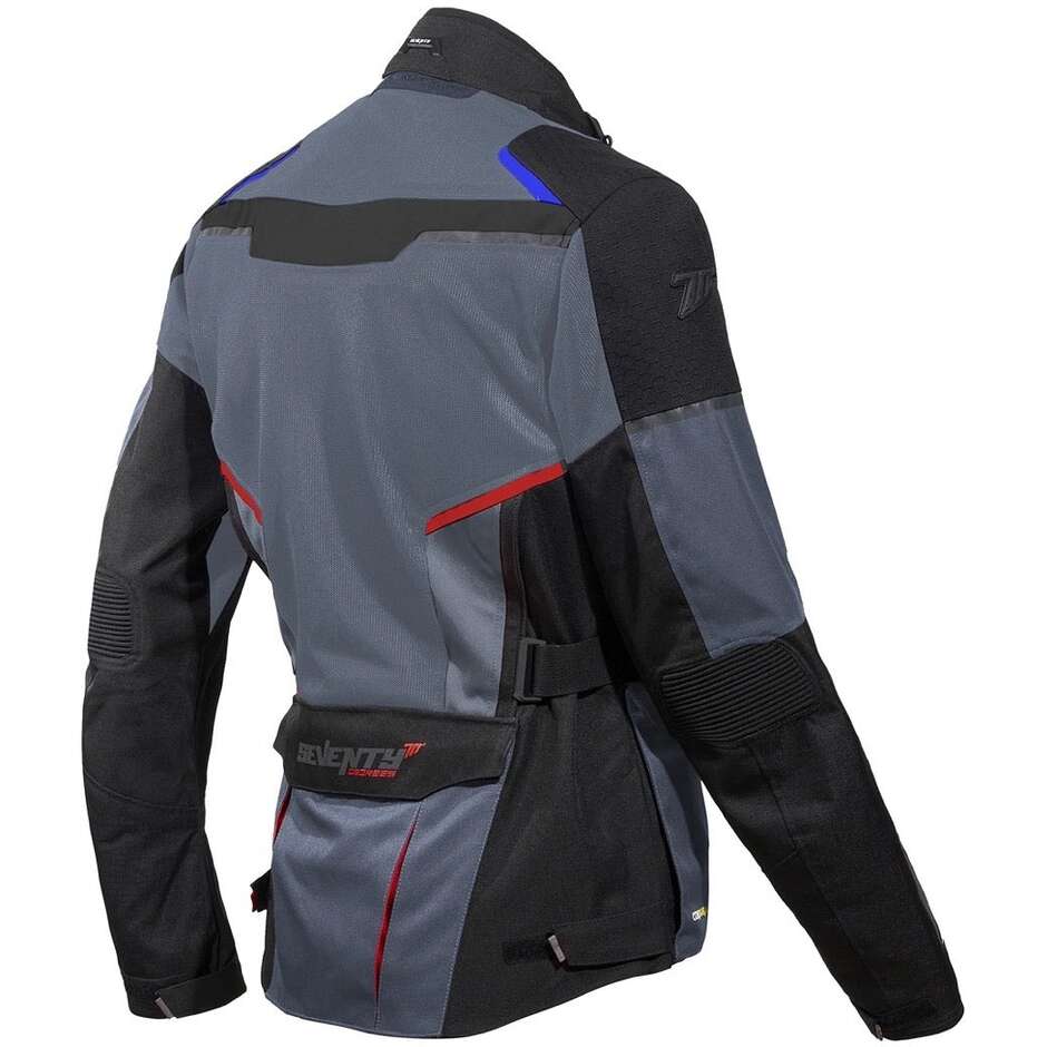 Giubbotto Moto Seventy Degrees SD-JT70 ATACAMA Grigio Blu Rosso