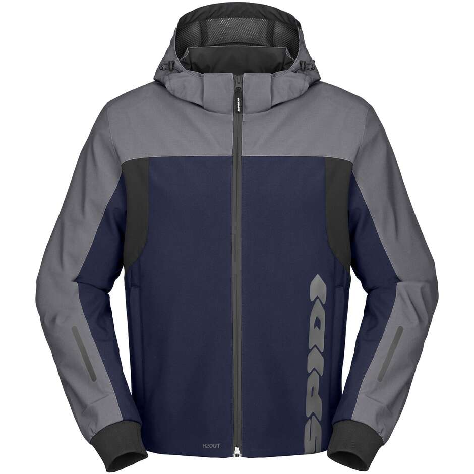 Giubbotto Moto Spidi HOODIE H2OUT II Blu Argento