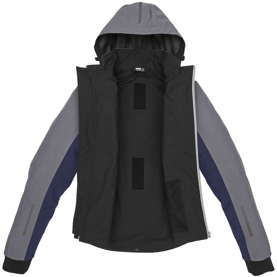 Giubbotto Moto Spidi HOODIE H2OUT II Blu Argento