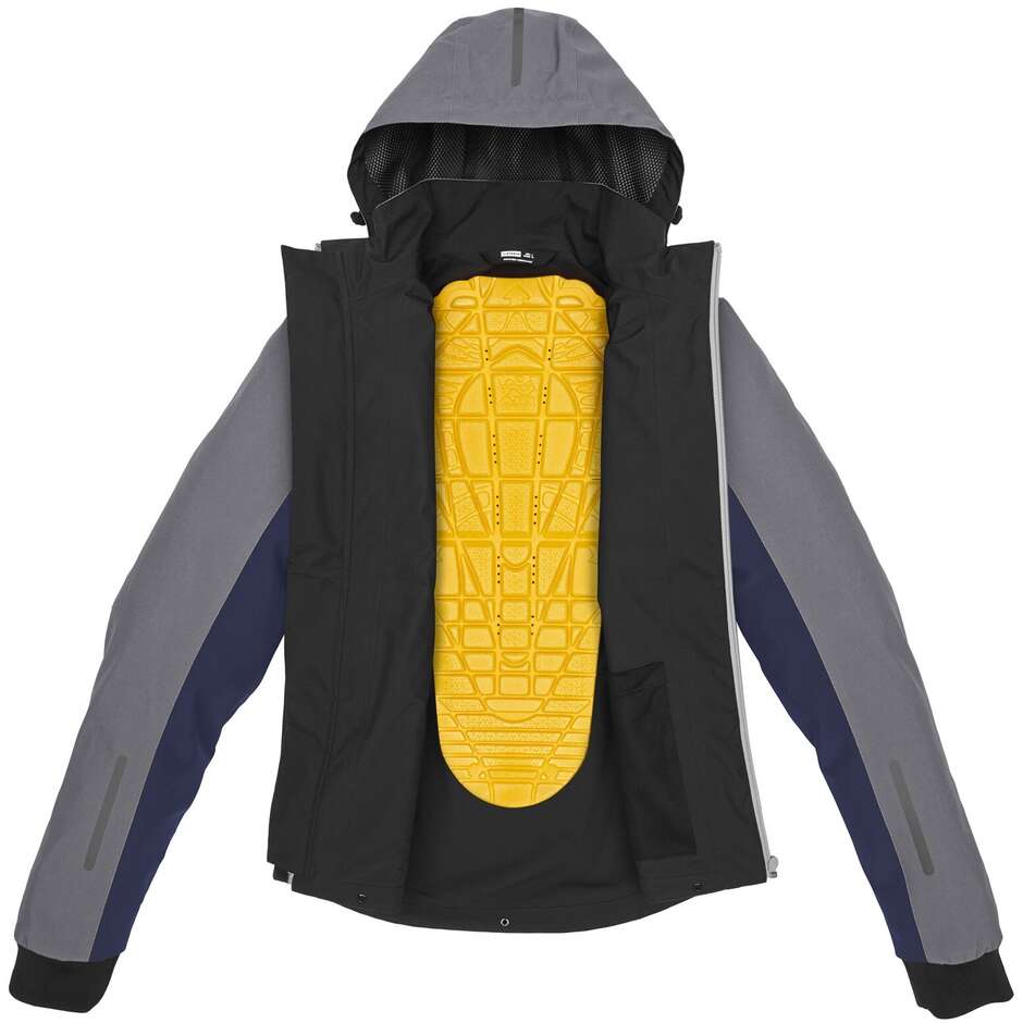 Giubbotto Moto Spidi HOODIE H2OUT II Blu Argento