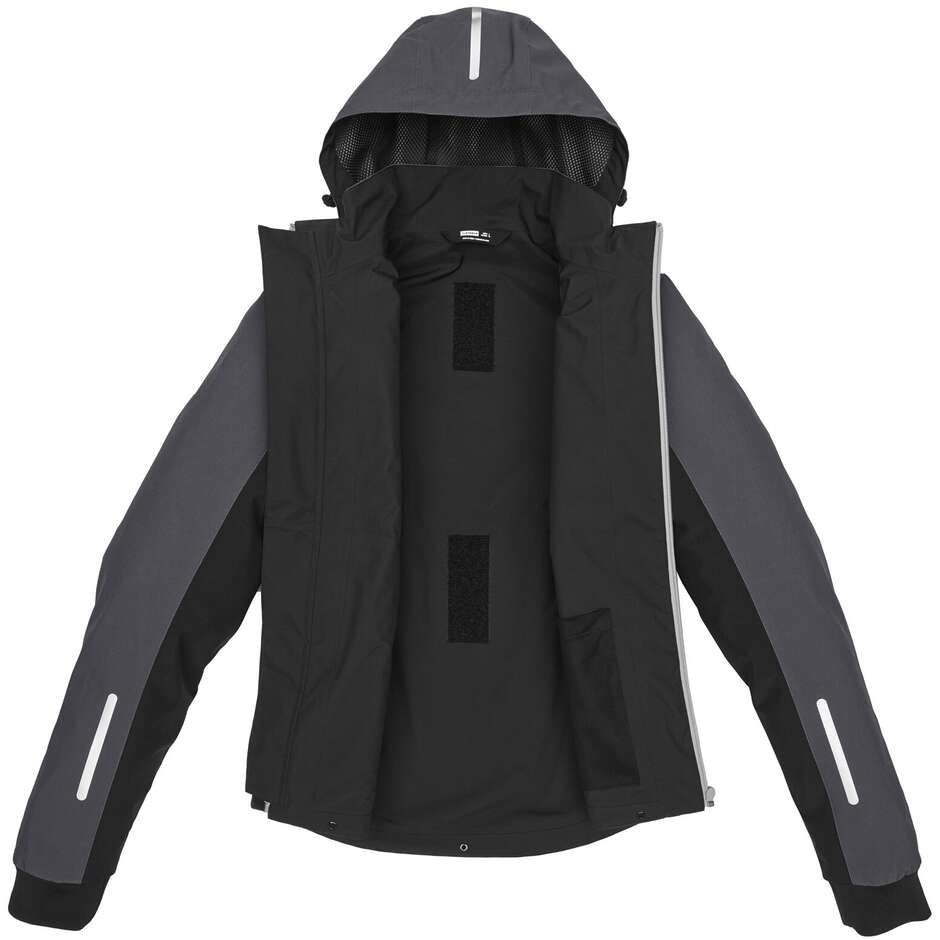 Giubbotto Moto Spidi HOODIE H2OUT II Nero Antracite Rosso fluo