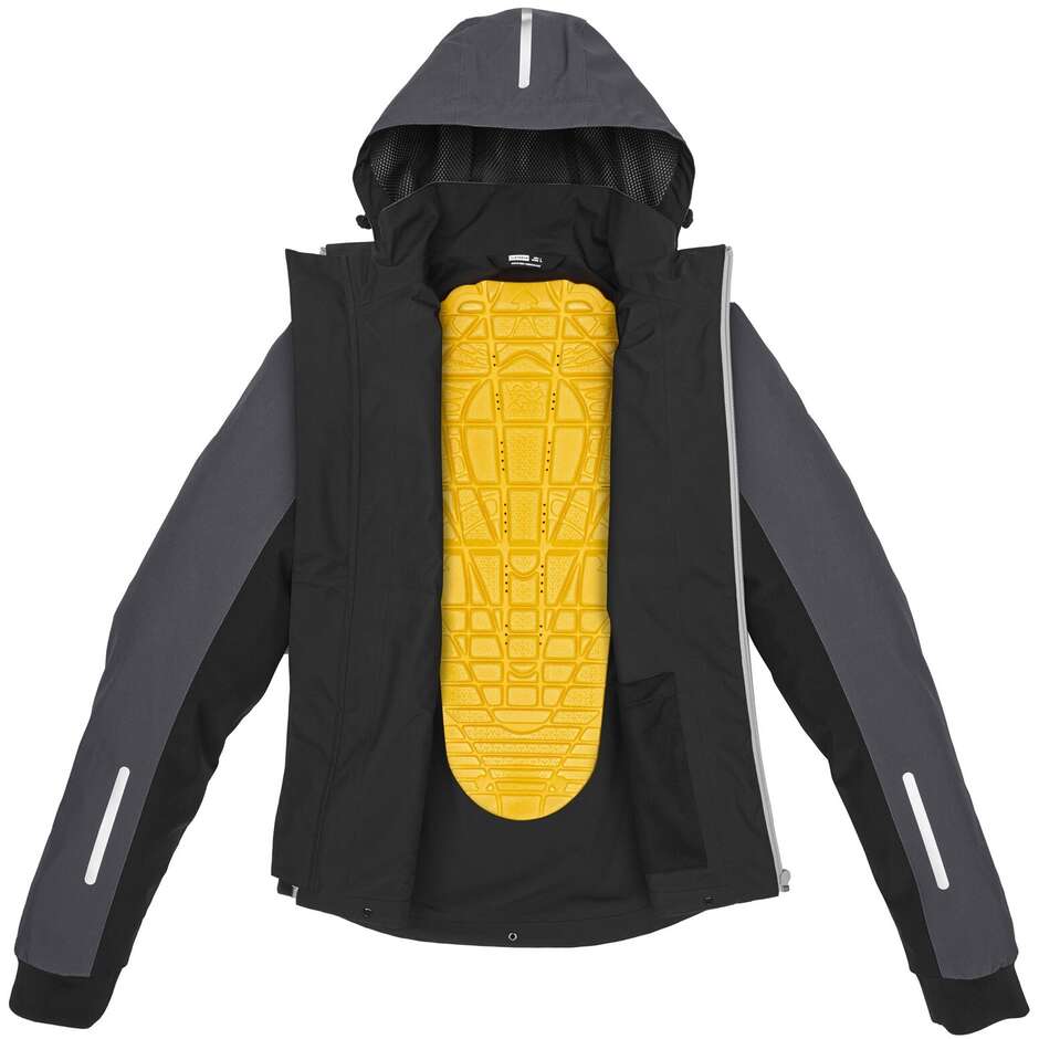 Giubbotto Moto Spidi HOODIE H2OUT II Nero Antracite Rosso fluo