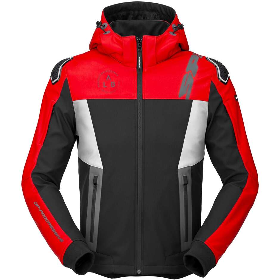 Giubbotto Moto HOODIE WARRIOR Nero Rosso Bianco taglia M