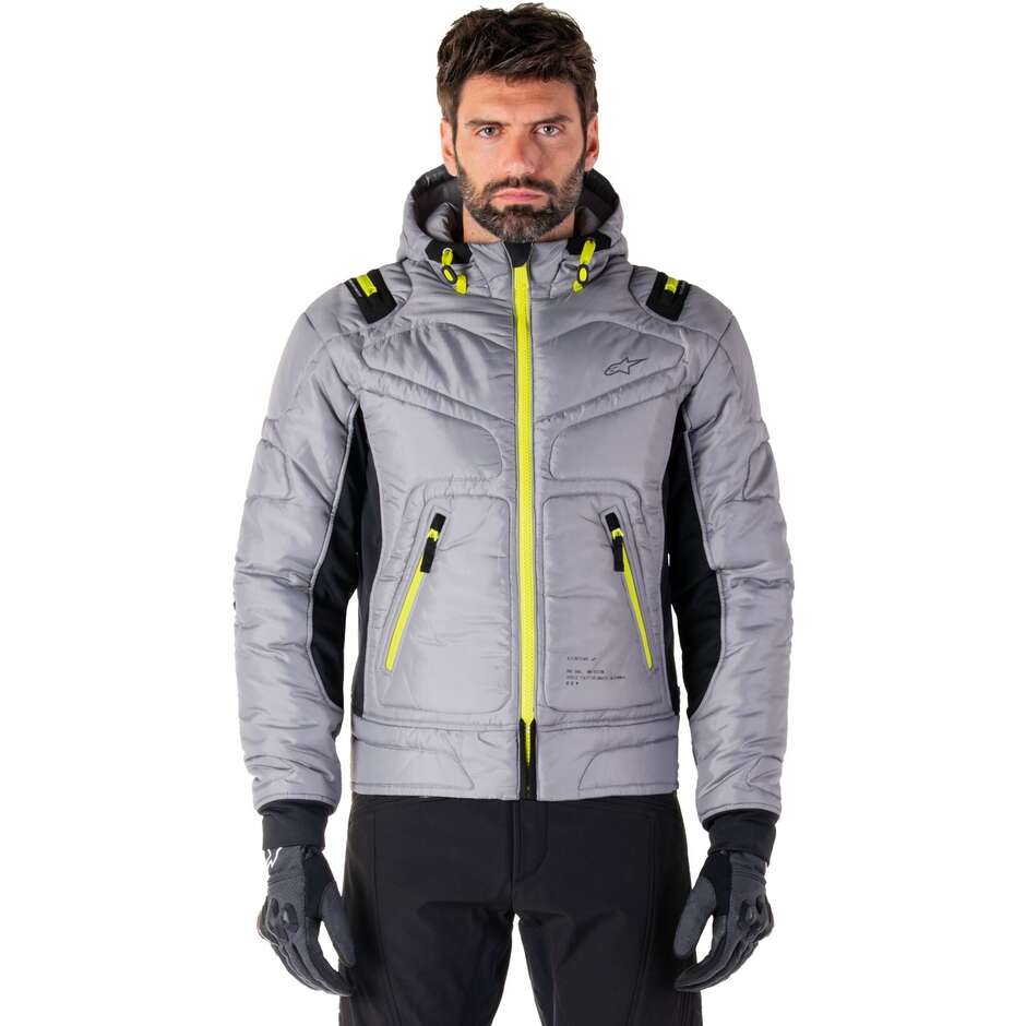 Giubbotto Moto Tessuto Alpinestars MOHOBBS WP LUNAR Grigio Lime Punch
