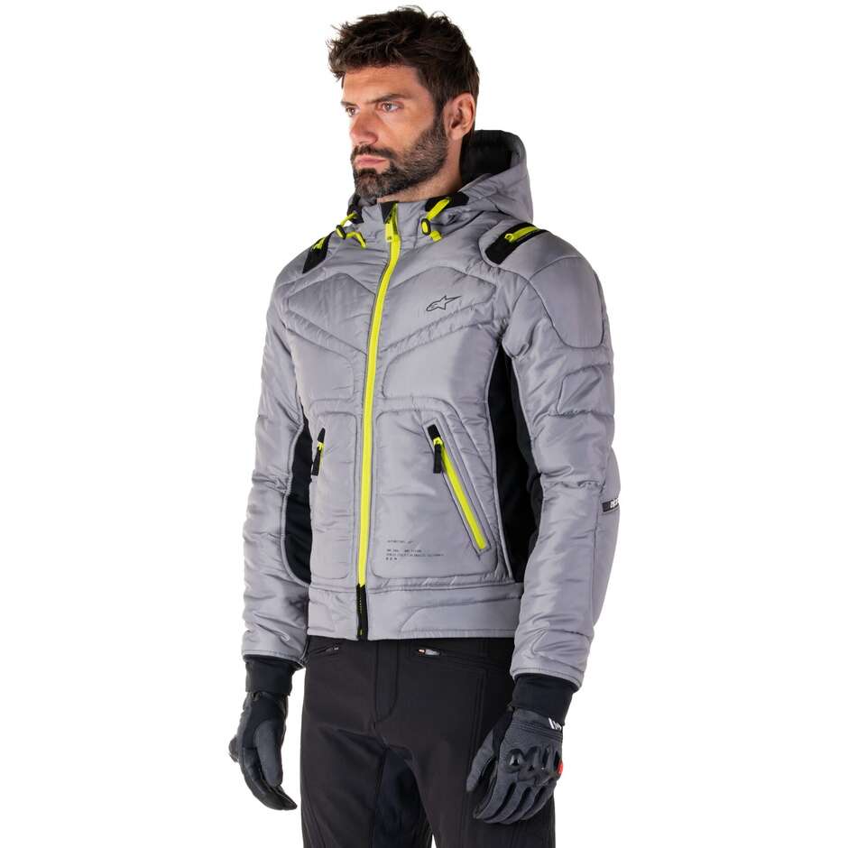 Giubbotto Moto Tessuto Alpinestars MOHOBBS WP LUNAR Grigio Lime Punch