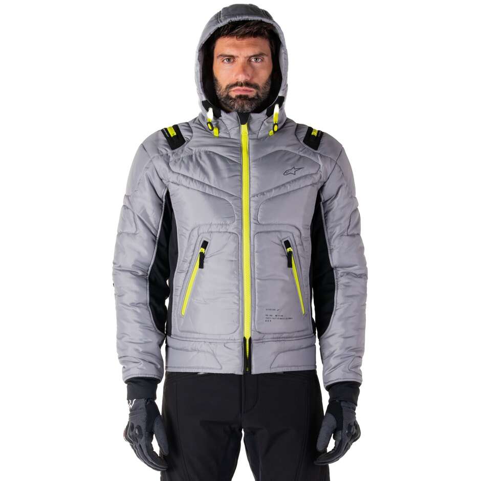 Giubbotto Moto Tessuto Alpinestars MOHOBBS WP LUNAR Grigio Lime Punch