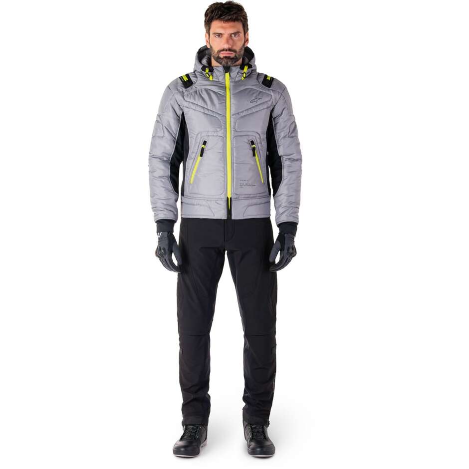Giubbotto Moto Tessuto Alpinestars MOHOBBS WP LUNAR Grigio Lime Punch