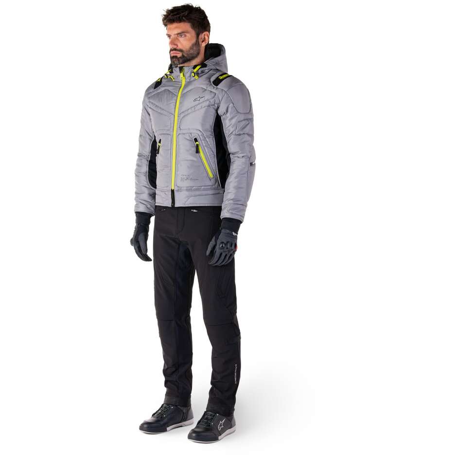 Giubbotto Moto Tessuto Alpinestars MOHOBBS WP LUNAR Grigio Lime Punch