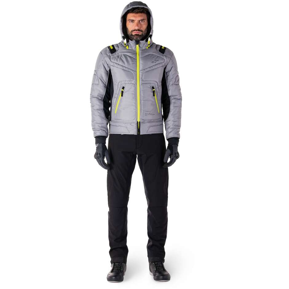 Giubbotto Moto Tessuto Alpinestars MOHOBBS WP LUNAR Grigio Lime Punch
