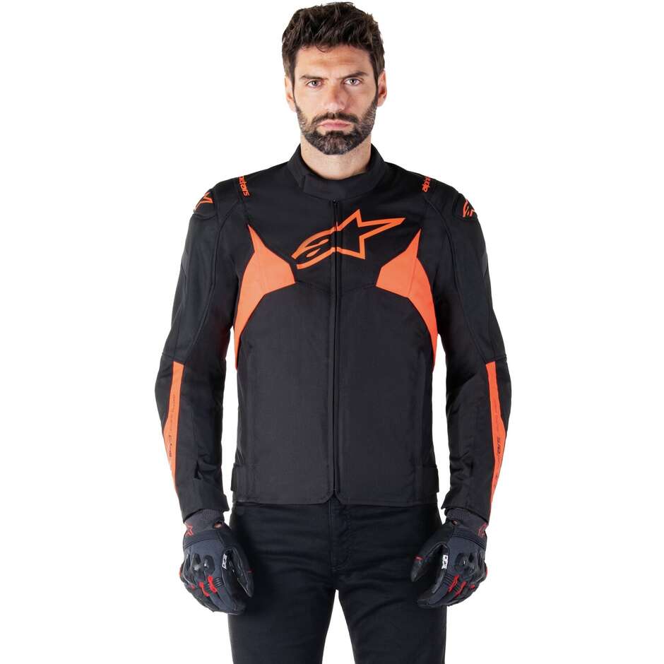Giubbotto Moto Tessuto Alpinestars T-JAWS V4 WP Nero Rosso Fluo