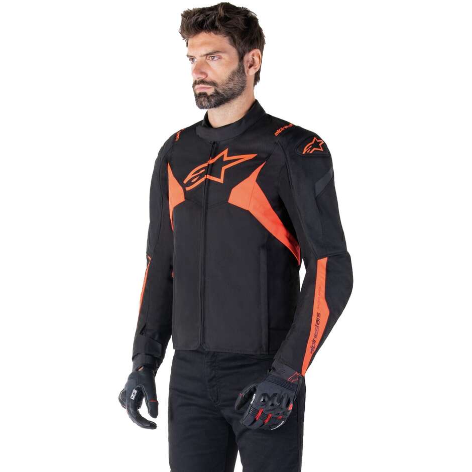 Giubbotto Moto Tessuto Alpinestars T-JAWS V4 WP Nero Rosso Fluo