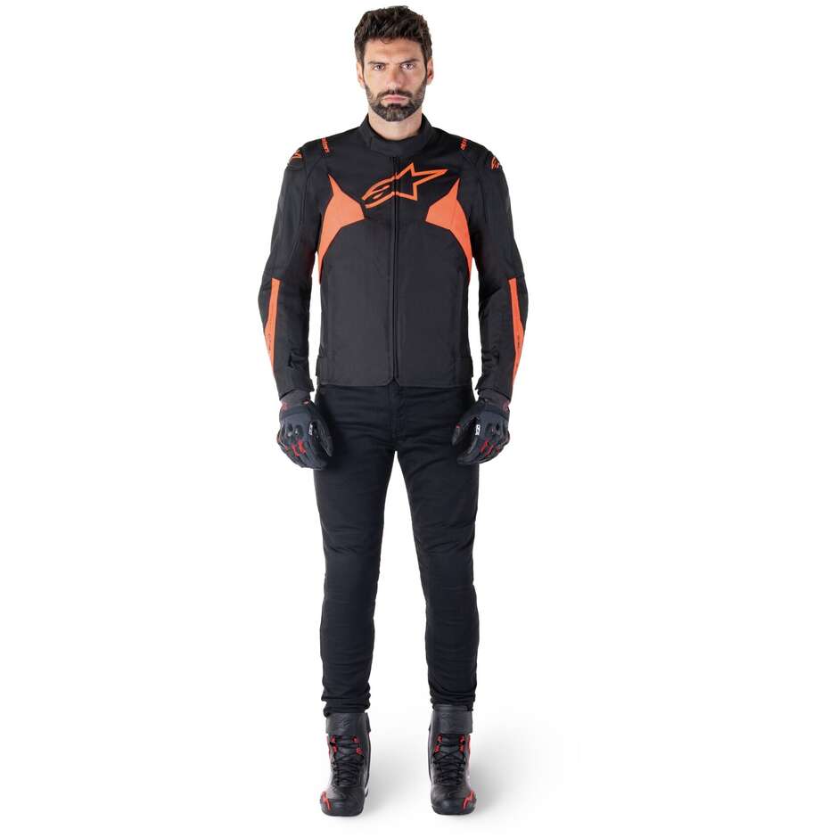 Giubbotto Moto Tessuto Alpinestars T-JAWS V4 WP Nero Rosso Fluo