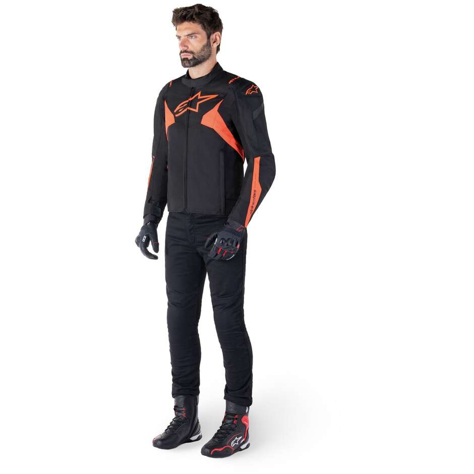 Giubbotto Moto Tessuto Alpinestars T-JAWS V4 WP Nero Rosso Fluo