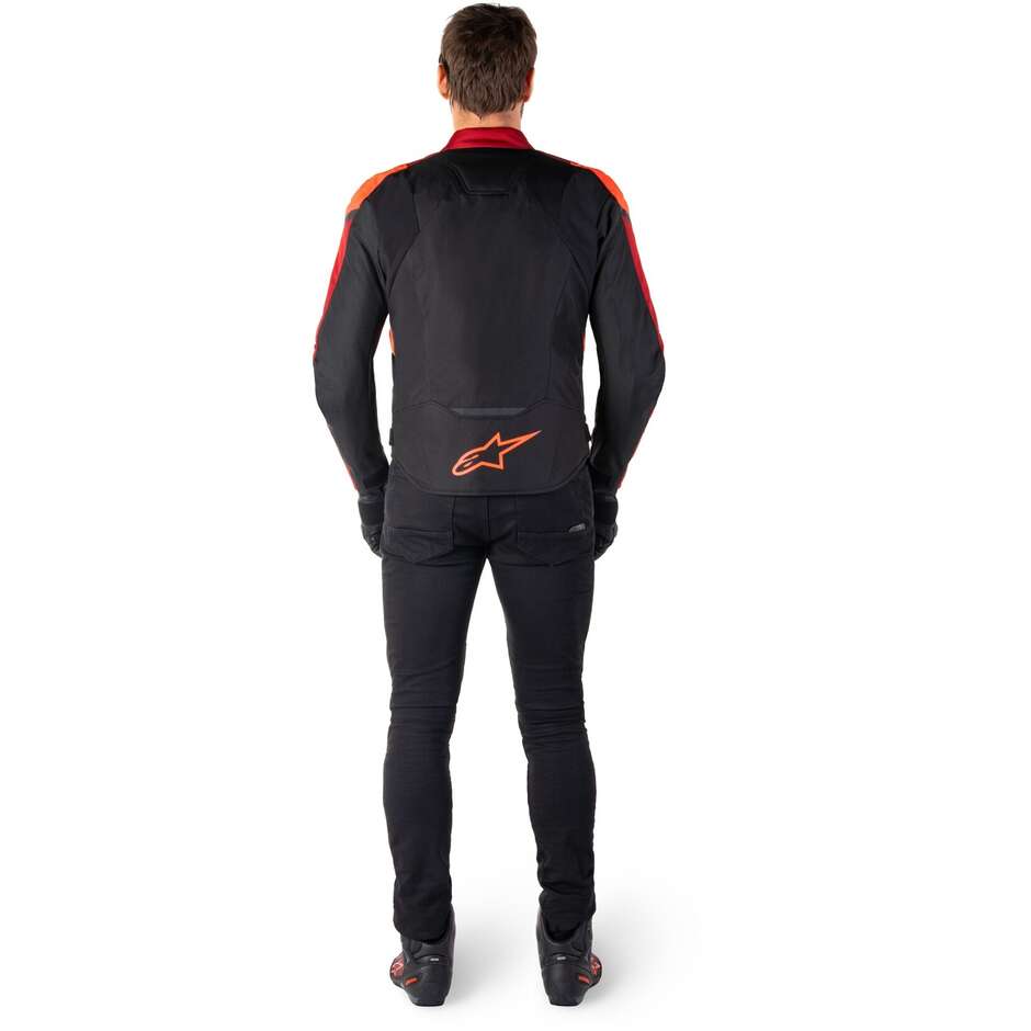 Giubbotto Moto Tessuto Alpinestars T-JAWS V4 WP Nero Rosso Fluo