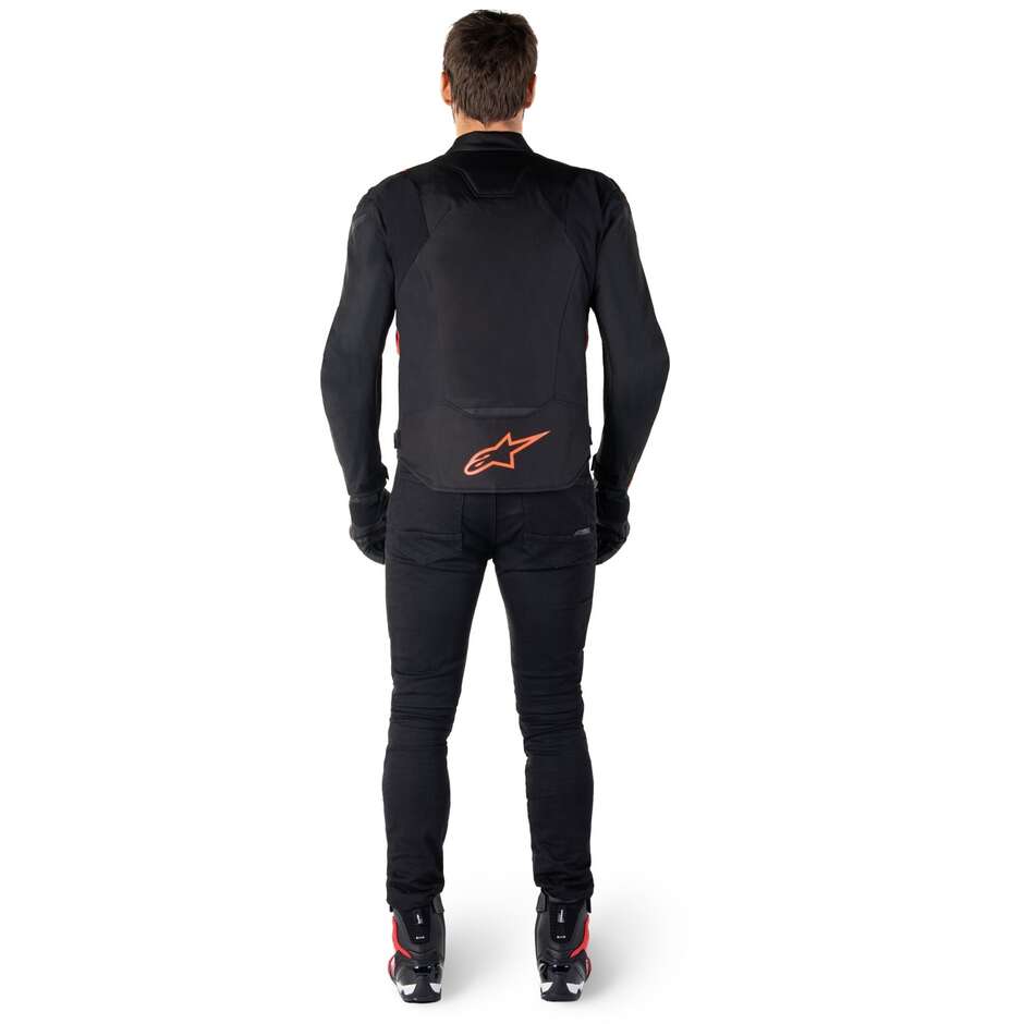 Giubbotto Moto Tessuto Alpinestars T-JAWS V4 WP Nero Rosso Fluo