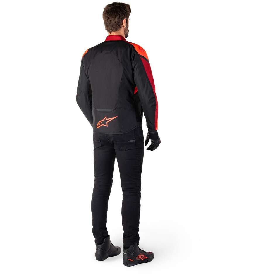 Giubbotto Moto Tessuto Alpinestars T-JAWS V4 WP Nero Rosso Fluo